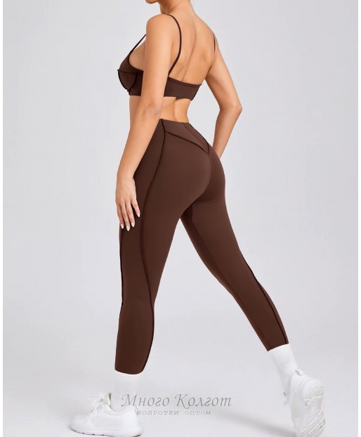 Спортивний жіночий комплект Top+leggings Skin model 81